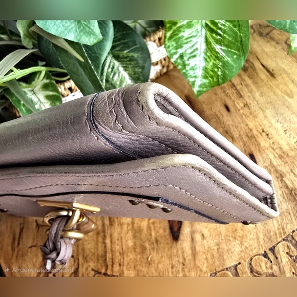 Chloé Paddington Taupe Lambskin Leather Long Wallet. - Picture 12 of 16